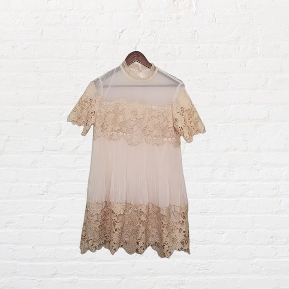 Saylor X Free People Womens Ballet Pink Lace Hallie Cocktail Dress Size Small - Picture 7 of 9